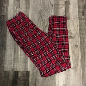 Plaid red leggings/pants